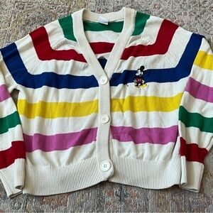 Disney Vibrant Red and Blue Cardigan Sweater